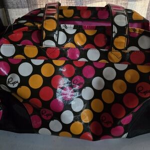 Y2K Roxy Polka Dot Pet Carrier Luggage. Colorful Polka Dot Tote Bag.